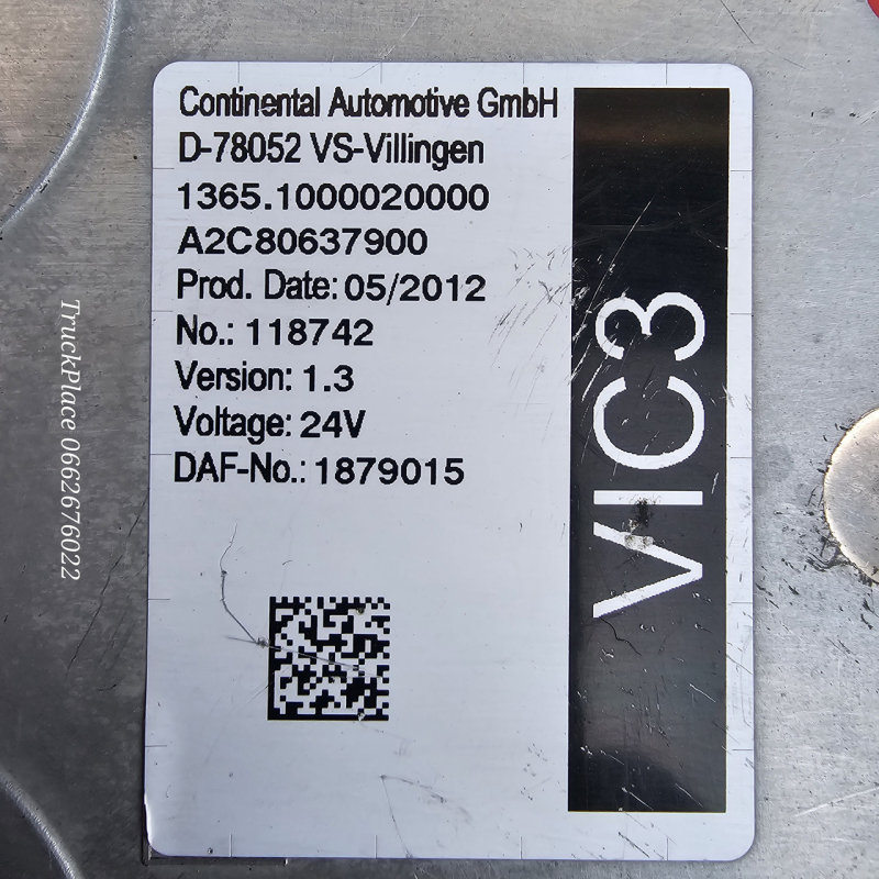 1879015 DAF блок керування VIC3 V 1.3 DAF XF/CF 1879015 DAF блок керування VIC3 V 1.3 DAF XF/CF